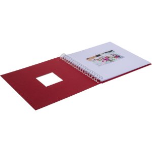 HNFD Špirálový album Khari rosso rebrovaný 24x25 cm 50 bielych strán