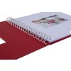 HNFD Špirálový album Khari rosso rebrovaný 24x25 cm 50 bielych strán