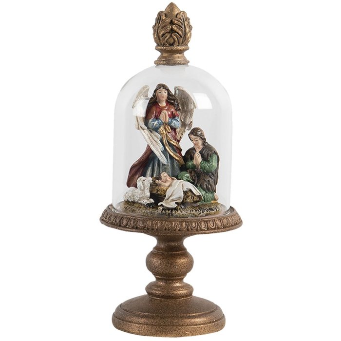 Sklenený zvonček s dekorom Ø 9x21 cm Clayre & Eef 6GL2805