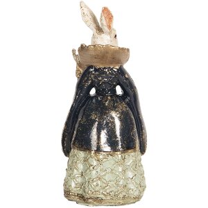 Clayre & Eef 6PR2525 Figúrka králika 5x4x11 cm béžová modrá Polyresin