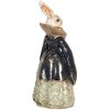 Clayre & Eef 6PR2525 Figúrka králika 5x4x11 cm béžová modrá Polyresin