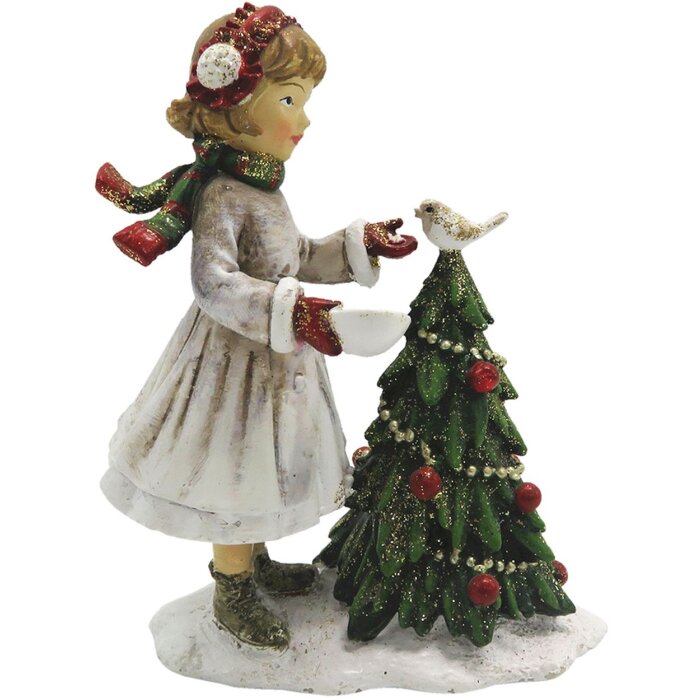 Dekorácia dieťa s vianočným stromčekom 9x5x12 cm Clayre & Eef 6PR2786