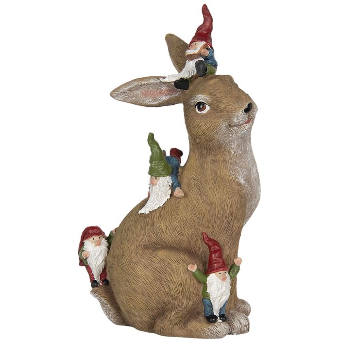 Dekorácia Králik so škriatkami 18x11x30 cm Clayre & Eef 6PR2965