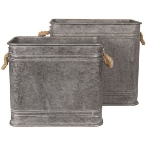 Dekoratívne železné vedro (2 kusy) 44x26x39...