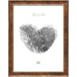 Drevený rám S46EA3 Zlatý okraj 18x24 cm antireflexné sklo