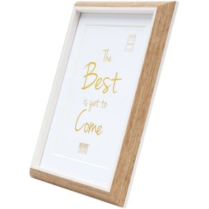 Plastový rám S46WG prírodný okraj biely 10x15 cm