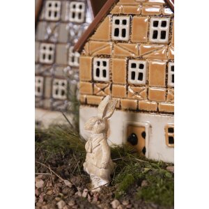Dekorácia králik 4x4x11 cm biela 6PR3078W