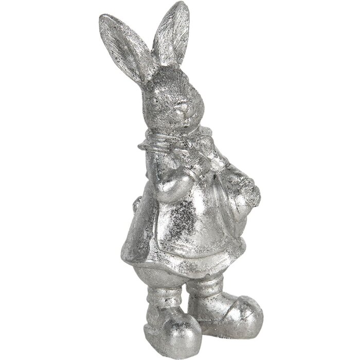 Dekorácia králik 6x6x13 cm strieborná 6PR3097ZI