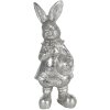 Dekorácia králik 6x6x13 cm strieborná 6PR3097ZI