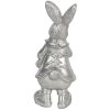 Dekorácia králik 6x6x13 cm strieborná 6PR3097ZI