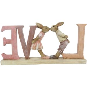 Dekorácia králik 19x3x9 cm ružová 6PR3289
