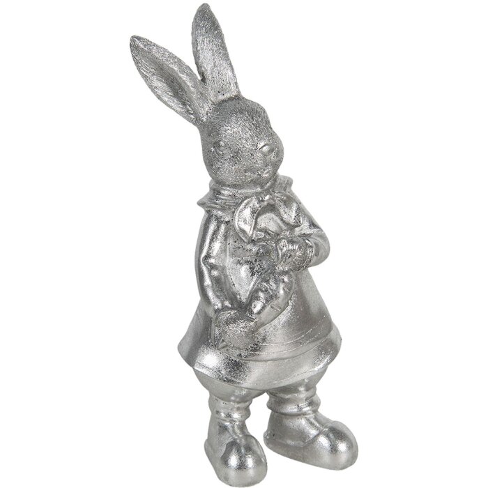 Clayre & Eef 6PR3095ZI Bytové doplnky Králik 22 cm Strieborná farba