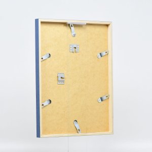 Efektný drevený rám profil 35 modrý 13x13 cm antireflexné sklo