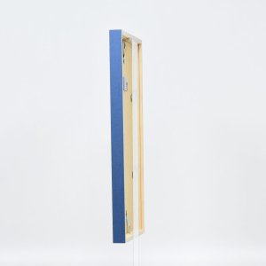 Efektný drevený rám profil 35 modrý 13x13 cm antireflexné sklo