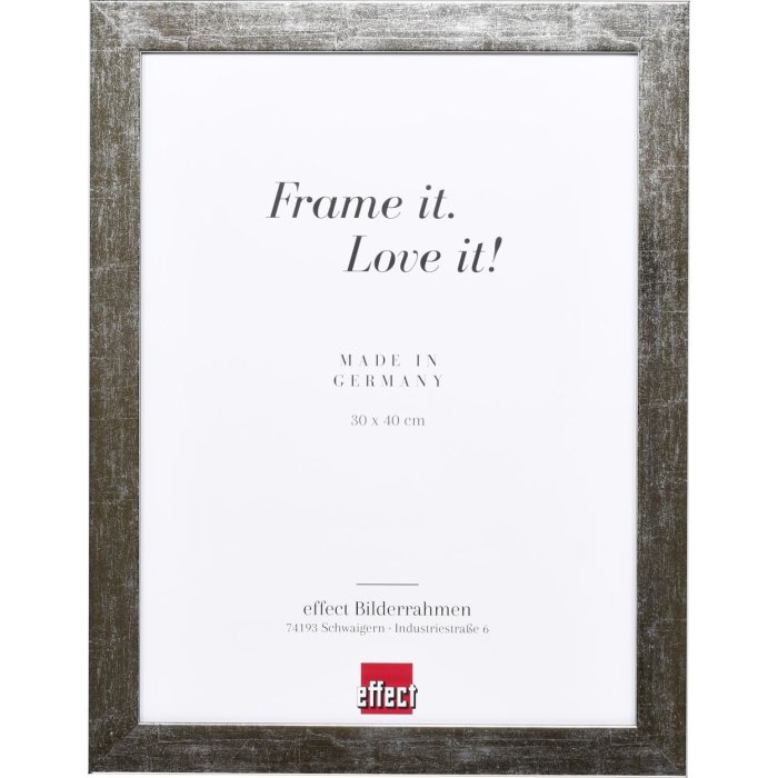 Efektný obrazový rám 2319 strieborný vysoký lesk 14,8x21 cm múzejné sklo
