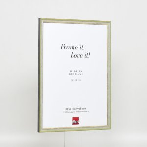 Efektný rám z masívneho dreva profil 25 zelený 15x20 cm číre sklo
