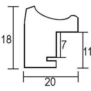 Efekt drevený rám profil 2070 normálne sklo 20x20 cm čierna