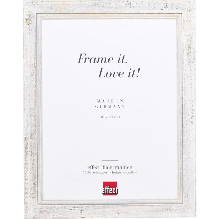 Efektný rám na obrazy z masívneho dreva 2240 biely 21x29,7 cm normálne sklo