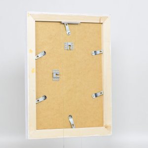 Efektný rám na obrazy z masívneho dreva 2240 biely 21x29,7 cm normálne sklo