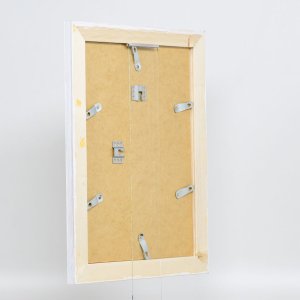 Efektný rám na obrazy z masívneho dreva 2240 biely 21x29,7 cm normálne sklo