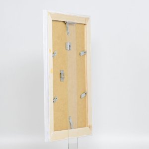 Efektný rám na obrazy z masívneho dreva 2240 biely 21x29,7 cm normálne sklo
