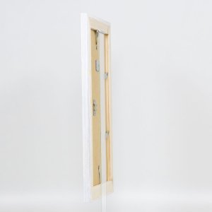 Efektný rám na obrazy z masívneho dreva 2240 biely 21x29,7 cm normálne sklo