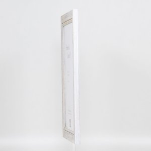 Efektný rám na obrazy z masívneho dreva 2240 biely 21x29,7 cm normálne sklo