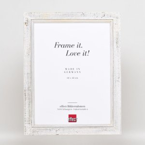 Efektný rám na obrazy z masívneho dreva 2240 biely 21x29,7 cm normálne sklo