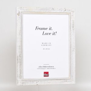 Efektný rám na obrazy z masívneho dreva 2240 biely 21x29,7 cm normálne sklo