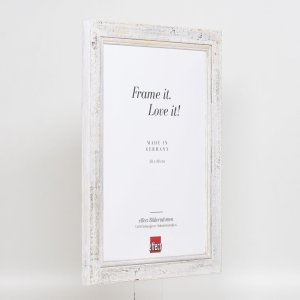 Efektný rám na obrazy z masívneho dreva 2240 biely 21x29,7 cm normálne sklo
