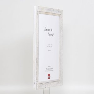 Efektný rám na obrazy z masívneho dreva 2240 biely 21x29,7 cm normálne sklo