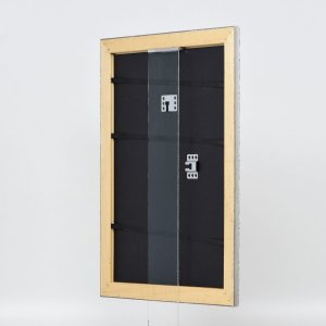Efektný drevený rám profil 94 strieborný 25x80 cm antireflexné sklo