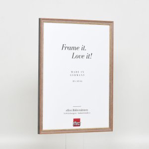 Efekt rám z masívneho dreva profil 25 orechová hnedá 29,7x42 cm číre sklo