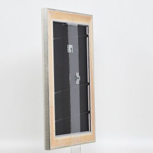 Efektný drevený rám profil 95 strieborný 30,5x91,5 cm antireflexné sklo