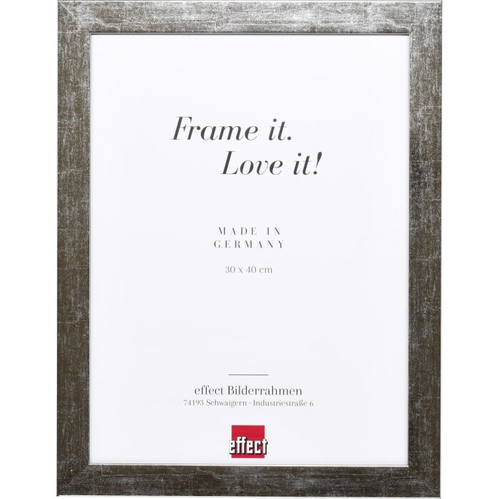 Efektný obrazový rám 2319 strieborný vysoký lesk 40x60 cm múzejné sklo