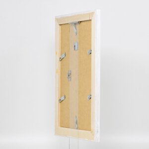 Efektný rám na obrazy z masívneho dreva 2240 biely 62x93 cm múzejné sklo