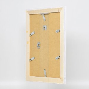 Efektný rám na obrazy z masívneho dreva 2240 biely 62x93 cm múzejné sklo