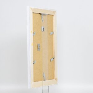 Efektný rám na obrazy z masívneho dreva 2240 biely 62x93 cm múzejné sklo