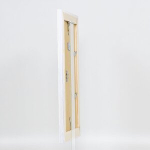 Efektný rám na obrazy z masívneho dreva 2240 biely 62x93 cm múzejné sklo