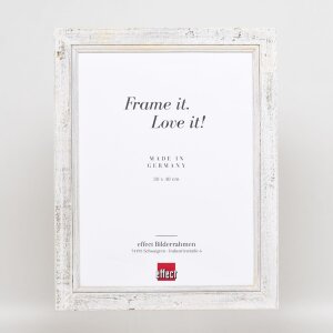 Efektný rám na obrazy z masívneho dreva 2240 biely 62x93 cm múzejné sklo