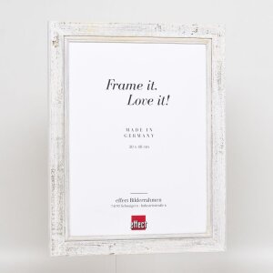 Efektný rám na obrazy z masívneho dreva 2240 biely 62x93 cm múzejné sklo