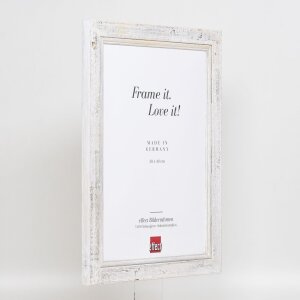 Efektný rám na obrazy z masívneho dreva 2240 biely 62x93 cm múzejné sklo