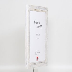 Efektný rám na obrazy z masívneho dreva 2240 biely 62x93 cm múzejné sklo