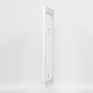 Efektný rám na obrazy z masívneho dreva 2240 biely 62x93 cm múzejné sklo
