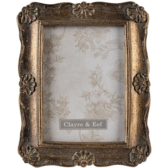 Clayre & Eef 2F0827 Rám na obraz 10x15 cm Zlatý plastový obdĺžnikový