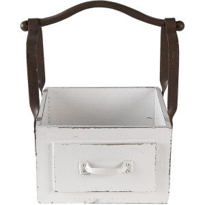 Drevený kôš biely 24x19x28 cm 6H1915W