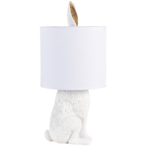Clayre & Eef 6LMC0013W Stolná lampa Rabbit Ø 20x45 cm Biely plast