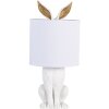 Clayre & Eef 6LMC0013W Stolná lampa Rabbit Ø 20x45 cm Biely plast