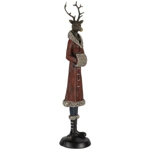 Dekorácia jeleň pestrofarebná 8x8x35 cm 6PR4618