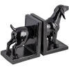 Clayre & Eef 6PR4623 Sada 2 stojanov na knihy Pes 25x9x15 cm čierny plast